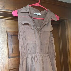 And Now This Tan Collared Dress